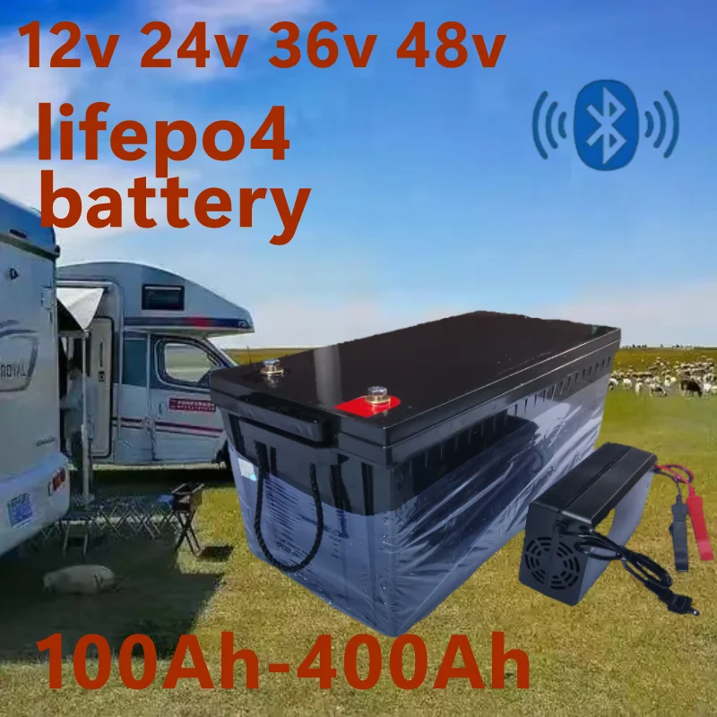 Lifepo4 12V 100Ah Bms Bluetooth - Étanche 12V 200AH 150Ah 100AH 24V