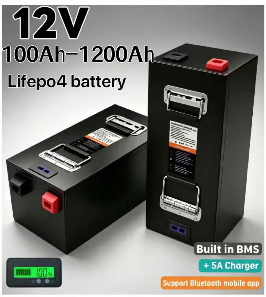 Lifepo4 12V 100Ah Bms Bluetooth - Batterie au lithium LiFePO4 12V grande
