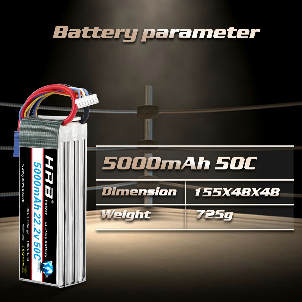 6S Lipo Battery 22.2V 5000Mah - Batterie Lipo HRB 6S 22.2V 5000mAh