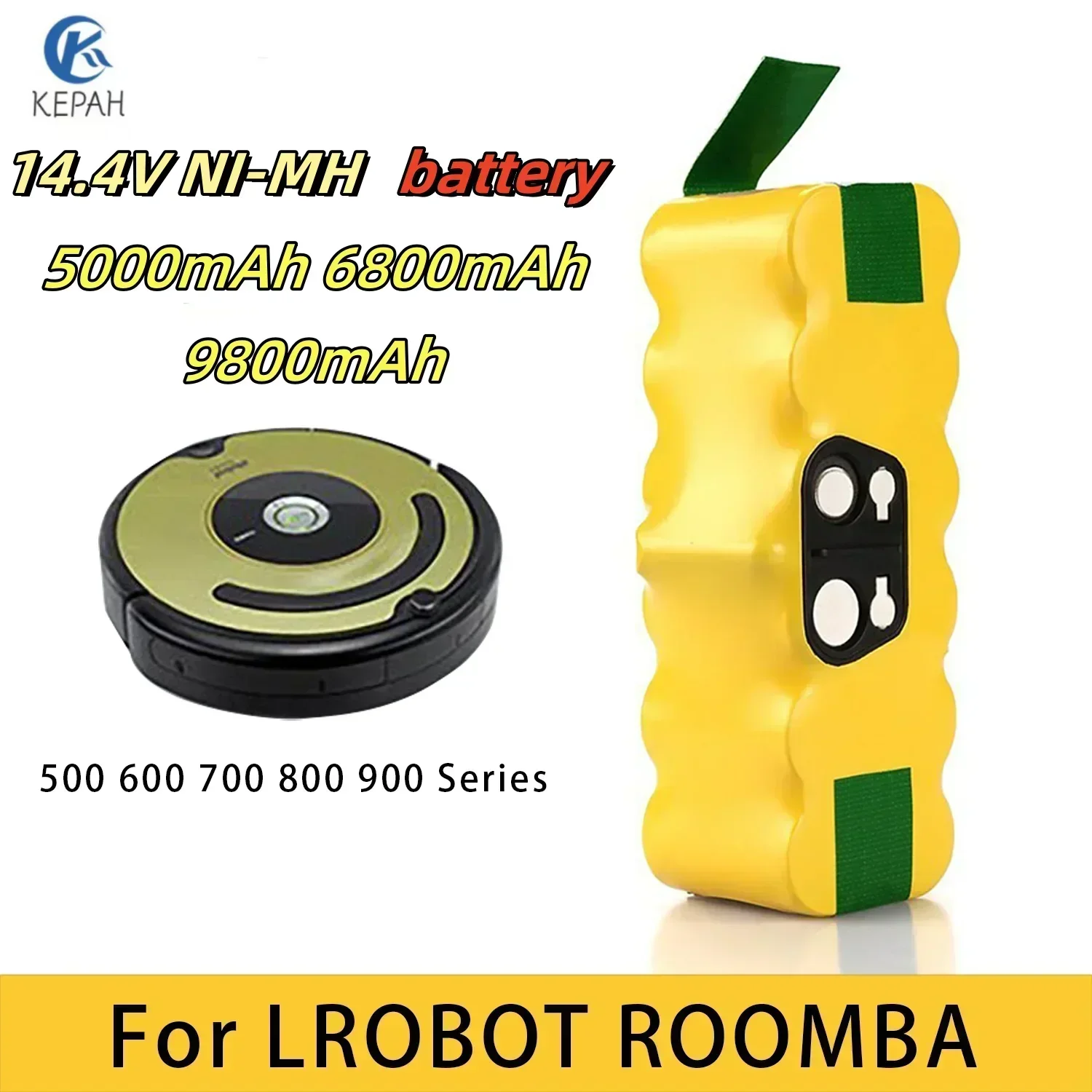 4S Lipo Battery 14.8V 6000Mah - Batterie pour aspirateur robot IRobot Roomba,