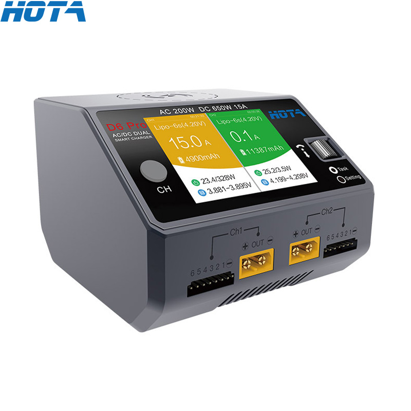 Hota D6 Pro Dual Lipo Charger - HOTA D6 Pro noir AC 200w