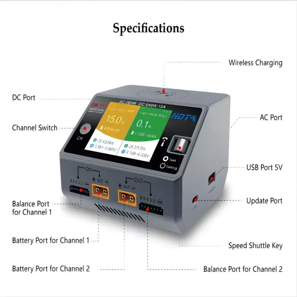 Chargeur intelligent double ca - Hota D6 Pro Dual Lipo Charger avis et prix