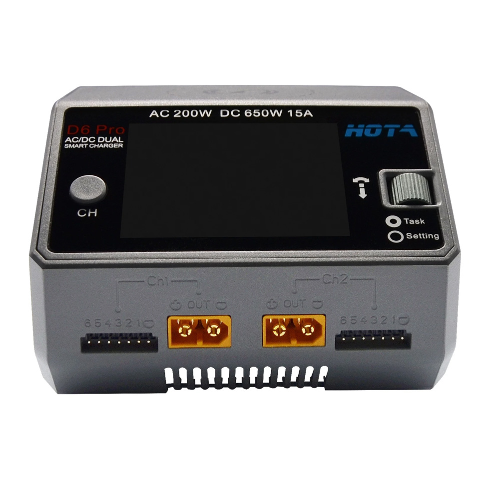 HOTA D6 Pro noir AC 200w DC 2x - Hota D6 Pro Dual Lipo Charger avis et prix