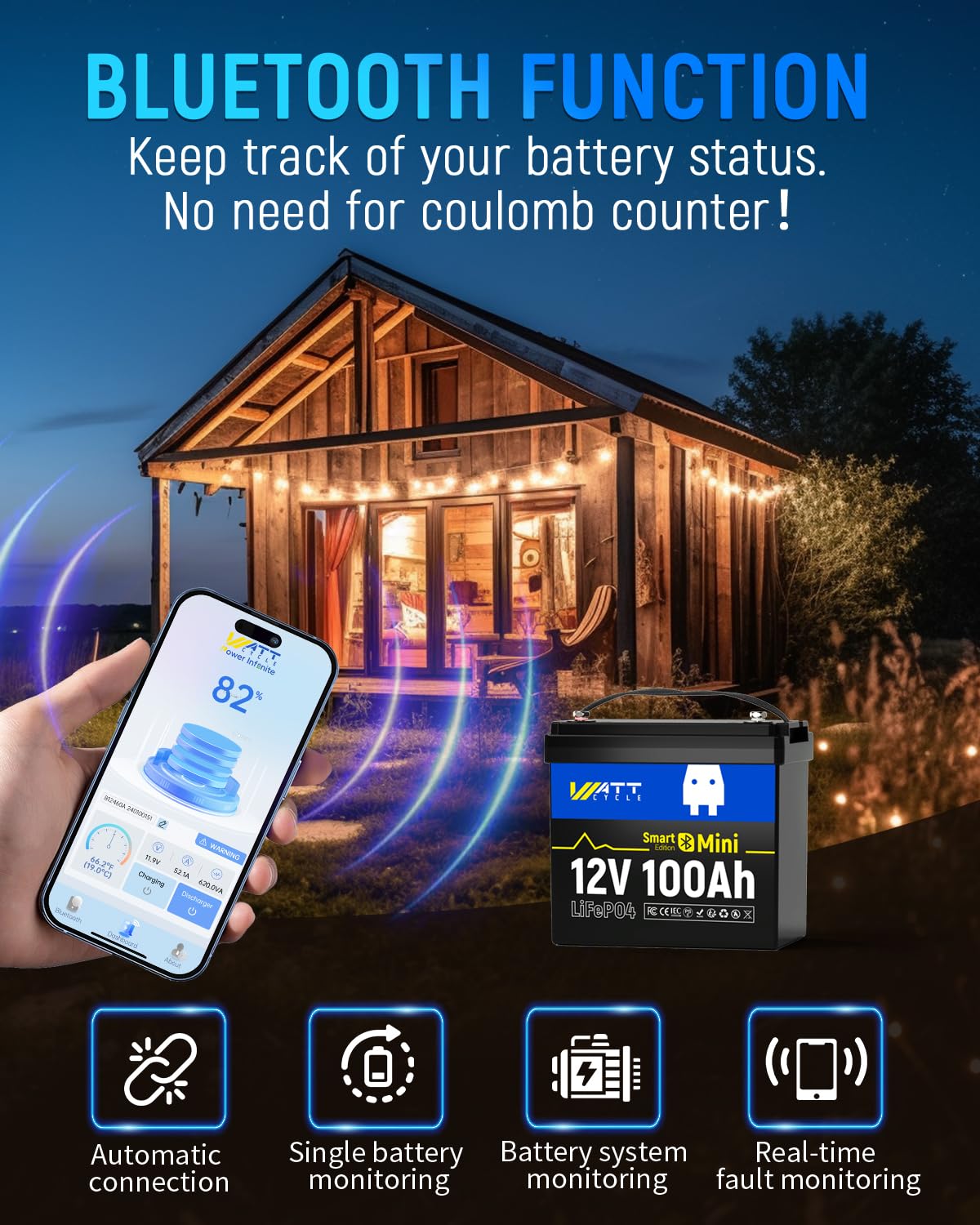 Groupe de batteries LiFePO4 mi - Lifepo4 12V 100Ah Bms Bluetooth avis et prix