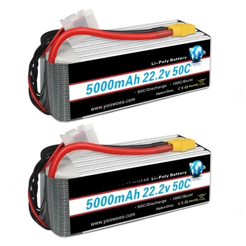 2 batteries Lipo 6S 22.2v 5000 - 6S Lipo Battery 22.2V 5000Mah avis et prix
