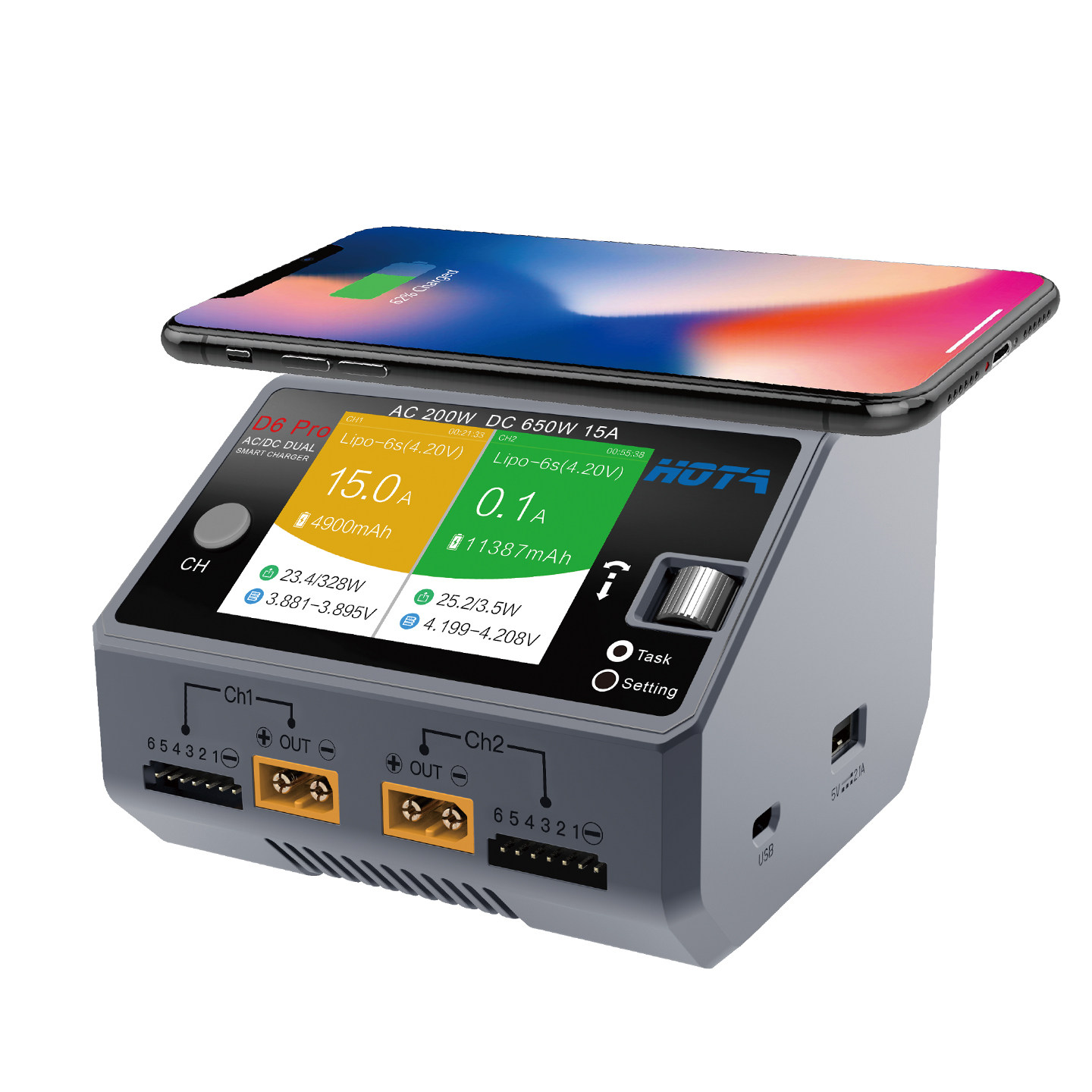 Chargeur intelligent double ca - Hota D6 Pro Dual Lipo Charger avis et prix